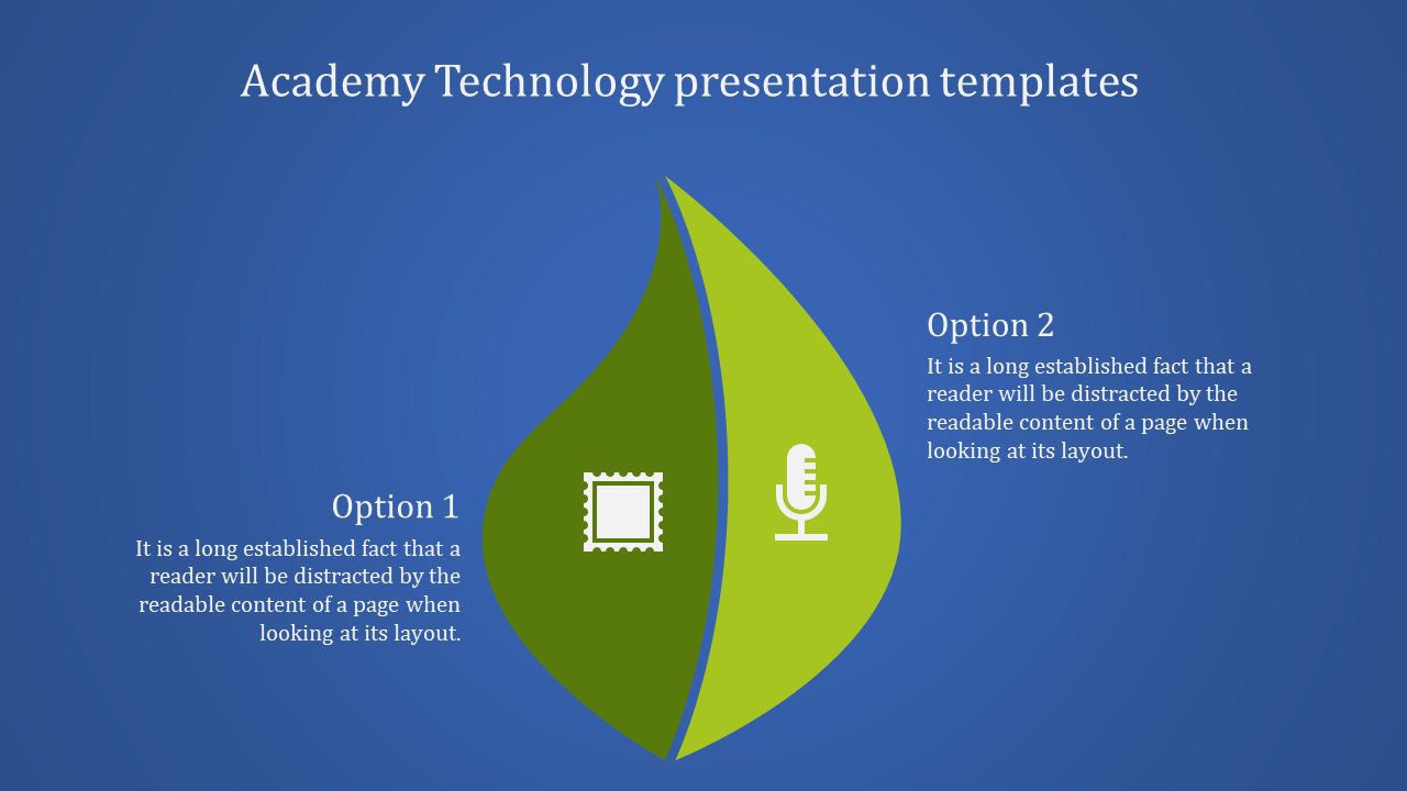 Technology Presentation Templates with Blue Background